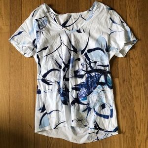 Calvin Klein Blue Floral Tee Shirt XL